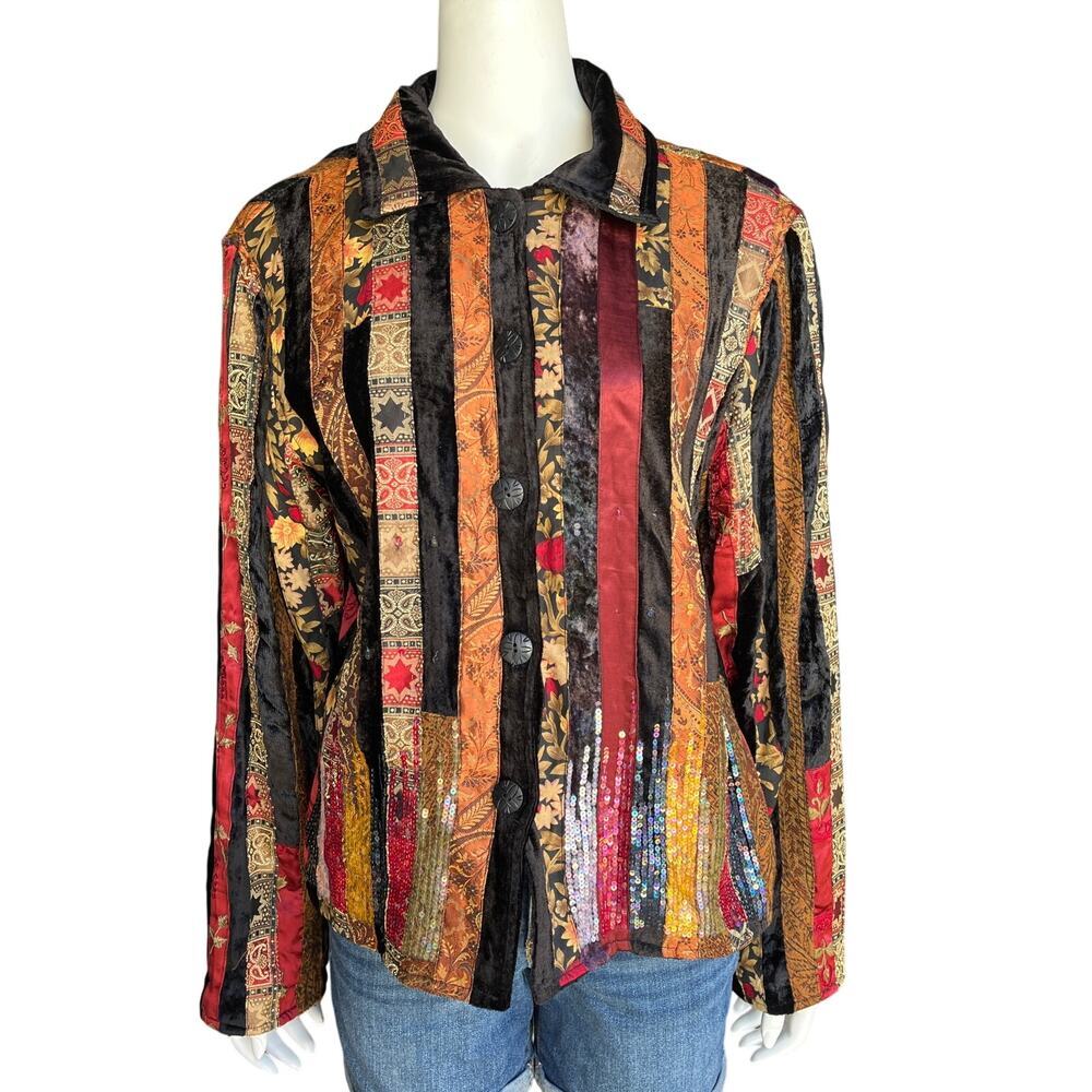 Coldwater Creek Vintage Pathwork Jacket Size XL - Picture 2 of 10